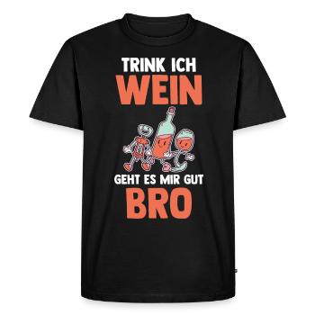 Amateurs de vin Fête Vin - T-shirt Premium bio Homme - noir - Devant - Nico (187cm)