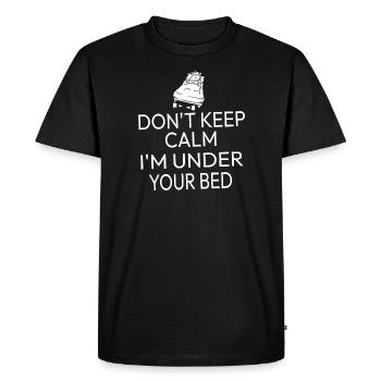 Halloween ne reste pas calme je suis sous ton lit - T-shirt Premium bio Homme - noir - Devant - Nico (187cm)