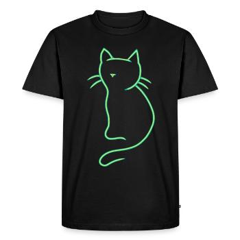 Retro vintage cat 80's old school - Men's Premium Organic T-Shirt - black - Front - Nico (187cm)