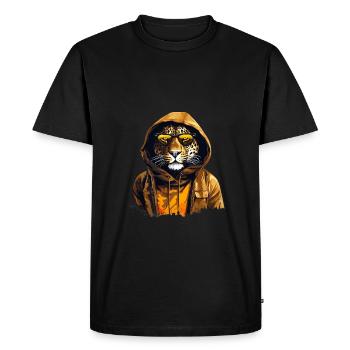 Léopard style rue | Amoureux des léopards - T-shirt Premium bio Homme - noir - Devant - Nico (187cm)