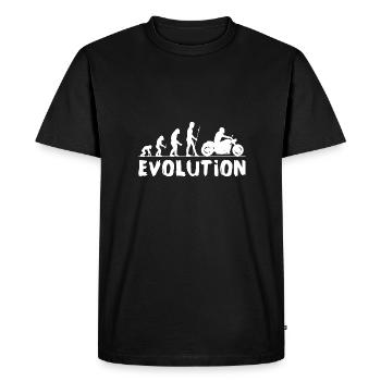 Moto, Moto, Machine, Motocycliste, Evolution - T-shirt Premium bio Homme - noir - Devant - Nico (187cm)