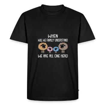 Quand l’obtenons-nous? Nous sommes un troupeau - T-shirt Premium bio Homme - noir - Devant - Nico (187cm)