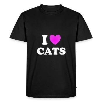 Cat lovers I love cats I love cats - Men's Premium Organic T-Shirt - black - Front - Nico (187cm)