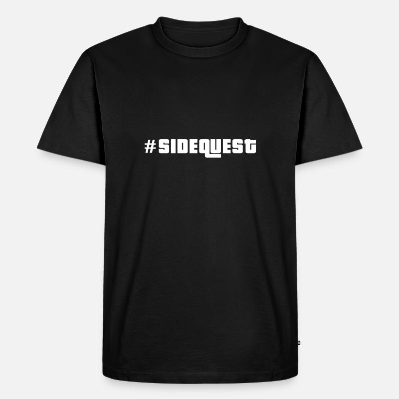 sidequest - Männer Premium Bio T-Shirt - Schwarz
