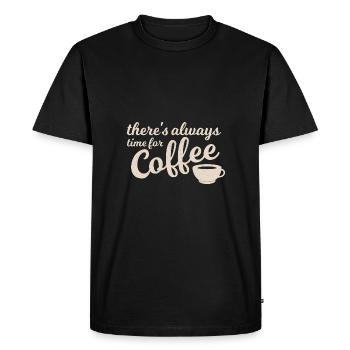 Kaffeezeit Il y a toujours du temps pour le café - T-shirt Premium bio Homme - noir - Devant - Nico (187cm)