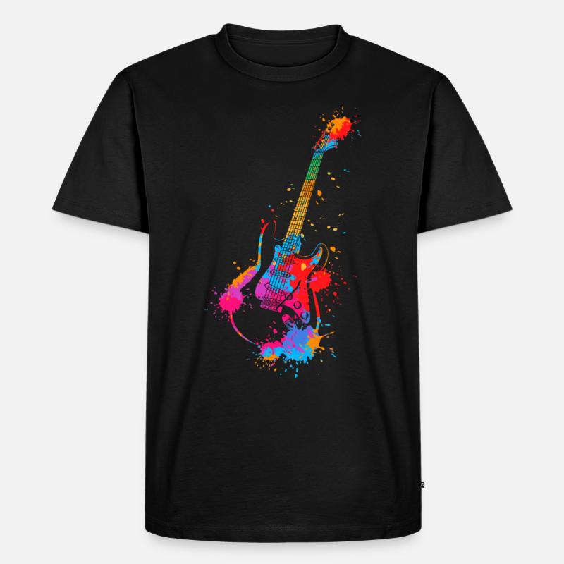 E-Gitarre Splash - Männer Premium Bio T-Shirt - Schwarz