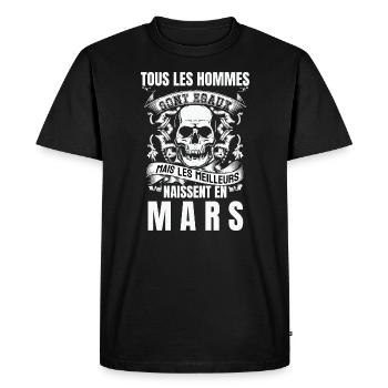 les meilleurs naissent en mars - T-shirt Premium bio Homme - noir - Devant - Nico (187cm)