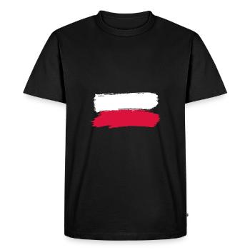 Drapeau polonais pour les supporters polonais - T-shirt Premium bio Homme - noir - Devant - Nico (187cm)