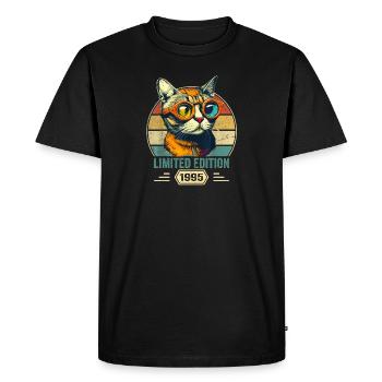 Génial depuis 1995 Cadeau d’anniversaire de chat - T-shirt Premium bio Homme - noir - Devant - Nico (187cm)