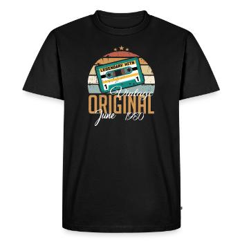 Original juin 1980 né millésime 1980 Rétro - T-shirt Premium bio Homme - noir - Devant - Nico (187cm)