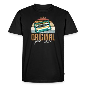 Original June 2017 born vintage 2017 Retro - Men's Premium Organic T-Shirt - black - Front - Nico (187cm)