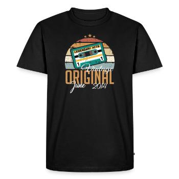 Original June 2014 born vintage 2014 Retro - Men's Premium Organic T-Shirt - black - Front - Nico (187cm)