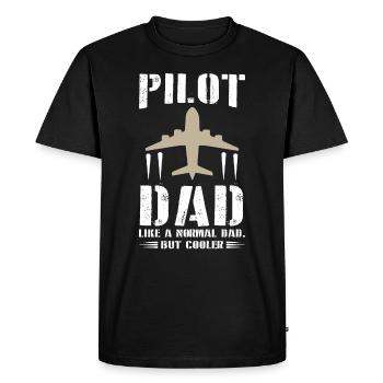 Pilot for Dad - Men's Premium Organic T-Shirt - black - Front - Nico (187cm)
