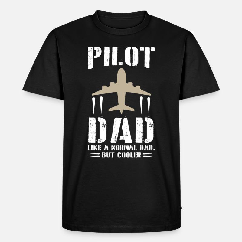 Pilot for Dad - Männer Premium Bio T-Shirt - Schwarz
