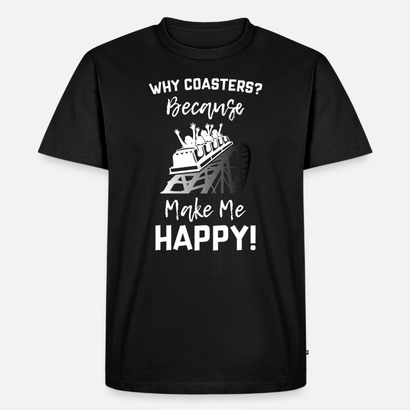 Roller Coaster Make Me Happy - Men's Premium Organic T-Shirt - black