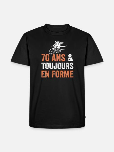 70th Anniversary Gift Bicycle - Men's Premium Organic T-Shirt - black