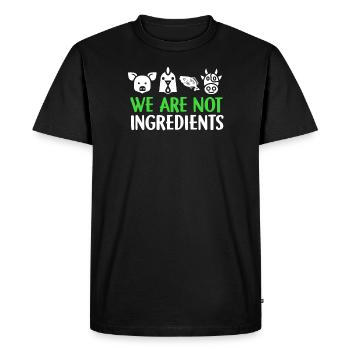 Nous ne sommes pas Ingrédients vegan cadeau végétarien - T-shirt Premium bio Homme - noir - Devant - Nico (187cm)