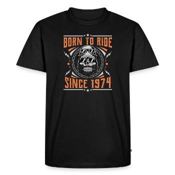 Born to ride since 1974 Biker Rocker Birthday - Men's Premium Organic T-Shirt - black - Front - Nico (187cm)