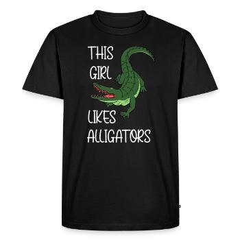 Une fille aime les reptiles, les mignons - T-shirt Premium bio Homme - noir - Devant - Nico (187cm)