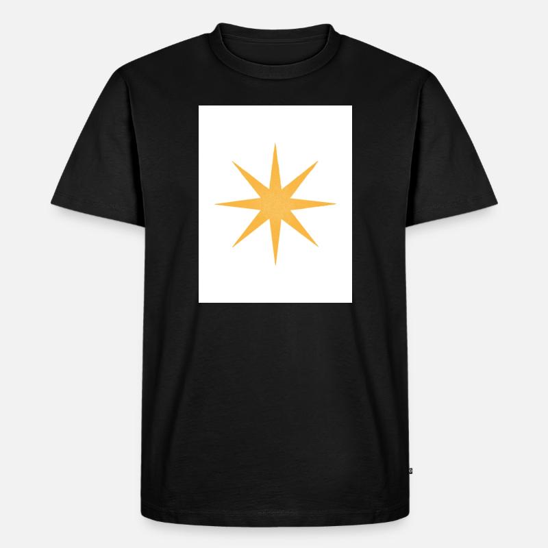 Star - Männer Premium Bio T-Shirt - Schwarz