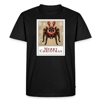 Portrait d’une tarentule dans un pull festif. - T-shirt Premium bio Homme - noir - Devant - Nico (187cm)