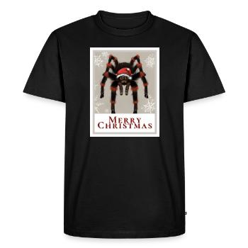 Portrait of a tarantula wearing a Santa hat. - Men's Premium Organic T-Shirt - black - Front - Nico (187cm)