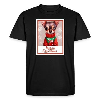 Festive portrait of a happy chihuahua dog. - Men's Premium Organic T-Shirt - black - Front - Nico (187cm)