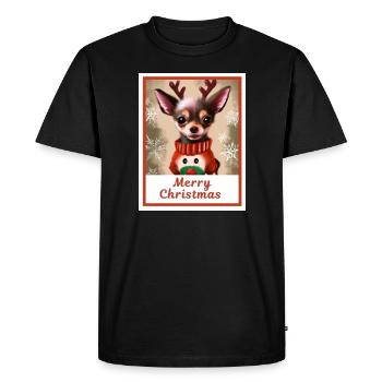 Festive portrait of a cute chihuahua dog. - Men's Premium Organic T-Shirt - black - Front - Nico (187cm)