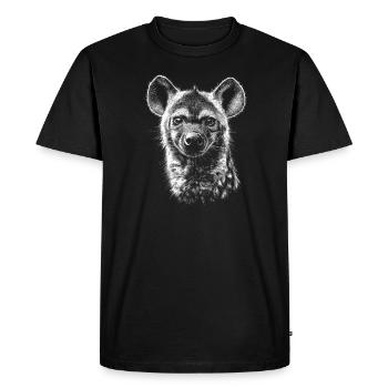 Hyena Spotted Hyena Portrait Wildlife Africa Animals - Men's Premium Organic T-Shirt - black - Front - Nico (187cm)