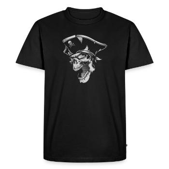 Crâne de pirate - T-shirt Premium bio Homme - noir - Devant - Nico (187cm)