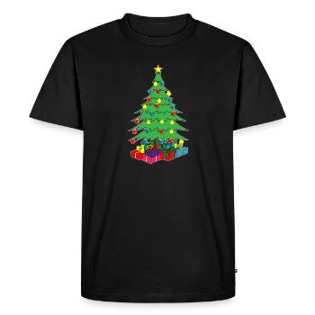 Arbre de noël cadeaux sapin noël - T-shirt Premium bio Homme - noir - Devant - Nico (187cm)