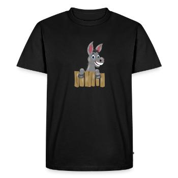 Âne dessin animé des animaux ferme cadeau de bande dessinée - T-shirt Premium bio Homme - noir - Devant - Nico (187cm)