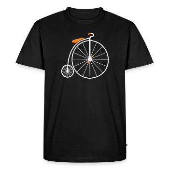 Roue Haute Vélo Retro - T-shirt Premium bio Homme - noir - Devant - Nico (187cm)