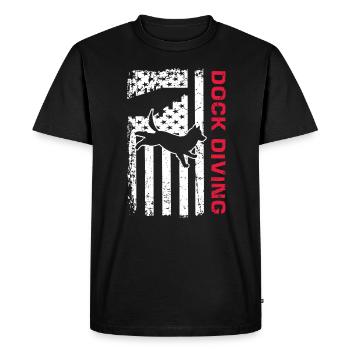 Dock Diving Design for Dog Jumping and Dock Dog - Men's Premium Organic T-Shirt - black - Front - Nico (187cm)