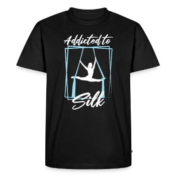 Soies aériennes pour le yoga aérien et la gymnastique aérienne - T-shirt Premium bio Homme - noir - Devant - Nico (187cm)