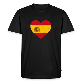 Drapeau de l'Espagne shirt de coeur - shirt espagnol - T-shirt Premium bio Homme - noir - Devant - Nico (187cm)