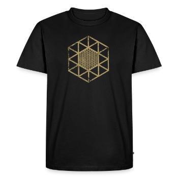 Hexagon · Shapes · Signs · Symbols · Grunge - Men's Premium Organic T-Shirt - black - Front - Nico (187cm)