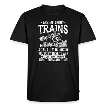 Train - Men's Premium Organic T-Shirt - black - Front - Nico (187cm)