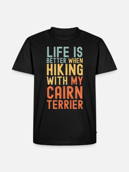 Cairn-Terrier Hiking dog retro - Men's Premium Organic T-Shirt - black