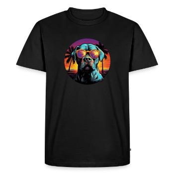 Retro Wave American Bulldog Chemise pour chien - T-shirt Premium bio Homme - noir - Devant - Nico (187cm)