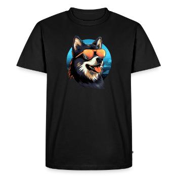 Chemise Retro Wave Akita pour chien - T-shirt Premium bio Homme - noir - Devant - Nico (187cm)