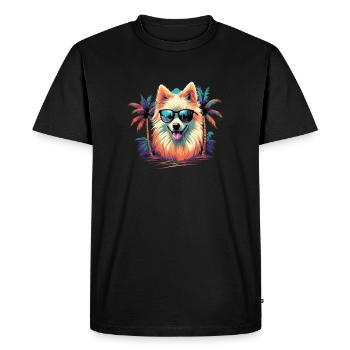Chemise pour chien esquimau américain Retro Wave - T-shirt Premium bio Homme - noir - Devant - Nico (187cm)