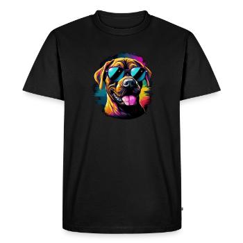 Chemise Retro Wave Boxer pour chien - T-shirt Premium bio Homme - noir - Devant - Nico (187cm)