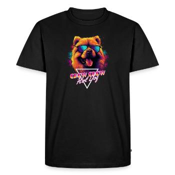Chemise à hot-dog Retro Wave Chow Chow - T-shirt Premium bio Homme - noir - Devant - Nico (187cm)