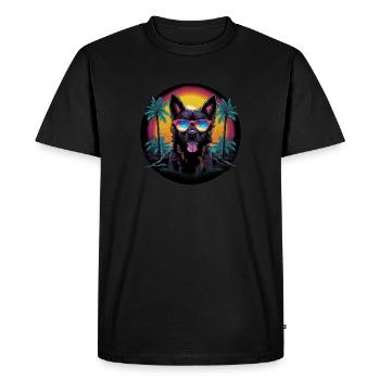 Chemise pour chien Retro Wave Cattledog - T-shirt Premium bio Homme - noir - Devant - Nico (187cm)