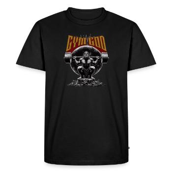 Strongman Greek God Zeus Gym God - Men's Premium Organic T-Shirt - black - Front - Nico (187cm)