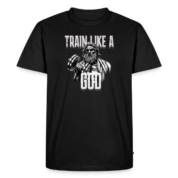 Train like a God Zeus Ancient Greece - Men's Premium Organic T-Shirt - black - Front - Nico (187cm)