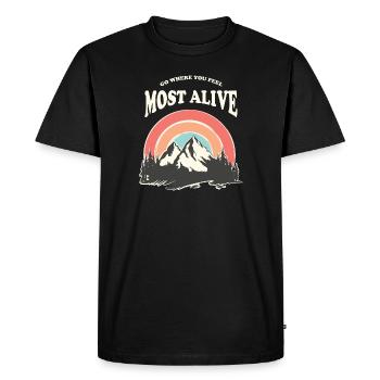 Go Where You Feel Most Alive, Retro Vintage 70s - T-shirt Premium bio Homme - noir - Devant - Nico (187cm)