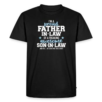 beau-père - T-shirt Premium bio Homme - noir - Devant - Nico (187cm)