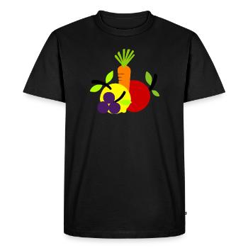 Fruits Légumes Végétal - T-shirt Premium bio Homme - noir - Devant - Nico (187cm)